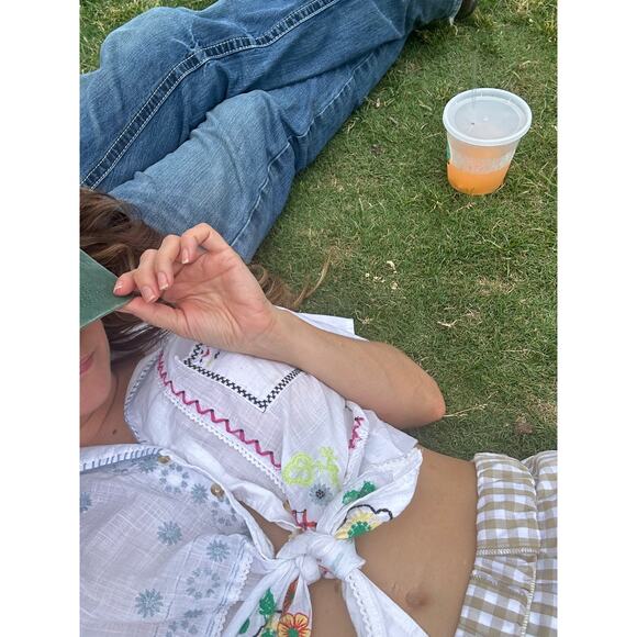 Embroidered Patchwork Floral Camp Shirt – Boho Western Vibe - Picture 3 of 16